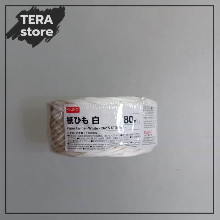 

DAISO paper twine white tali kertas putih 80 meter craft bungkus kado