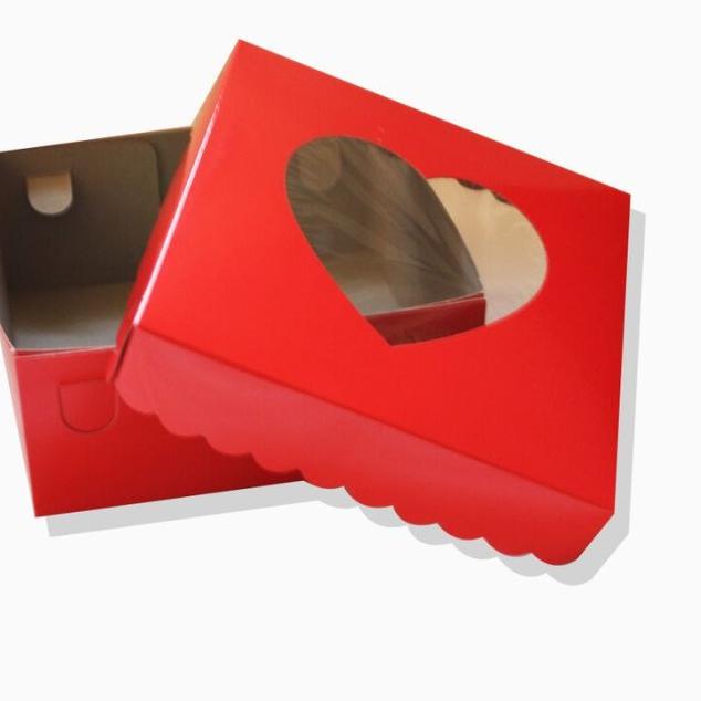 ✷ Dus Love Merah kotak kue 20 x 20 x 8 ❁