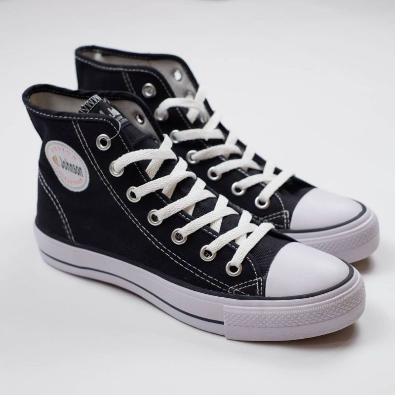 Sepatu Johnson Basic High Black White Original Sepatu Sekolah Ventela | Jhonson Sepatu | Jhonson Off