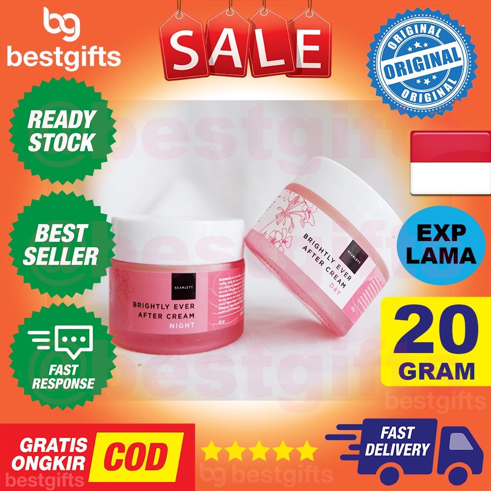 SCARLETT WHITENING BRIGHTLY EVER AFTER DAY CREAM WAJAH KRIM MUKA 20 GRAM