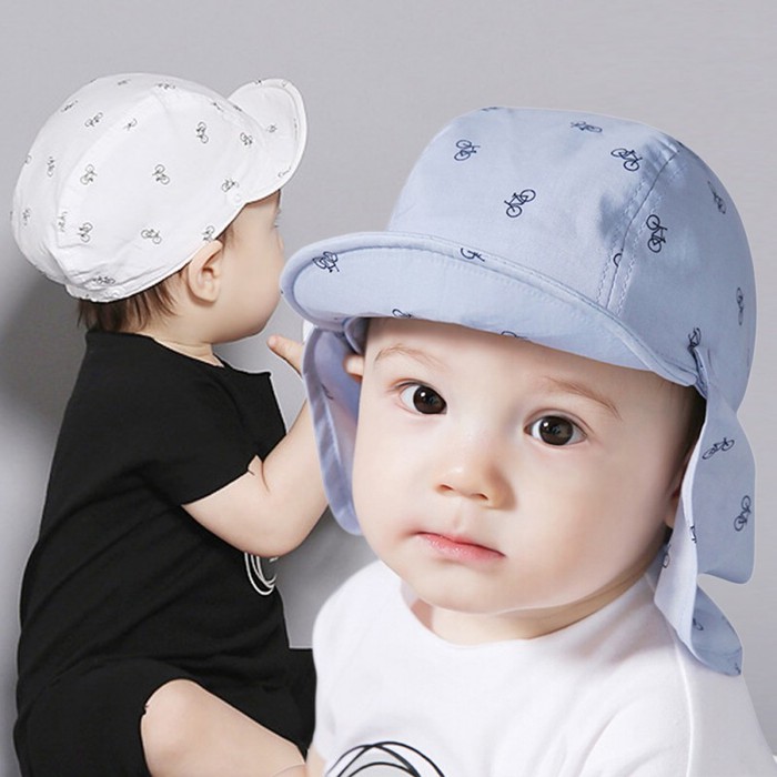 IMPORT Topi baseball anak usia 6 bulan - 2 tahun motif topi jepang - Putih