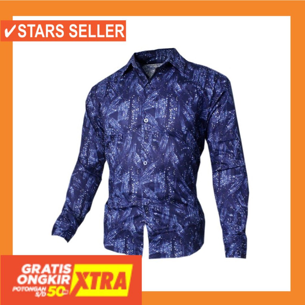 BAJU COWOK BUAT KERJA KULIAH BATIK ALISAN MURAH / FORTGLASS JERRY KEMEJA REMAJA  LENGAN PANJANG