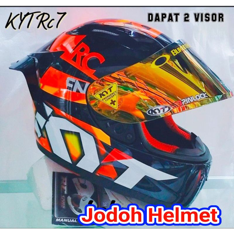 HELM.KYT RC7#19 BLACK ORANGE PAKET GANTENG ONGKIR TERMAURAH