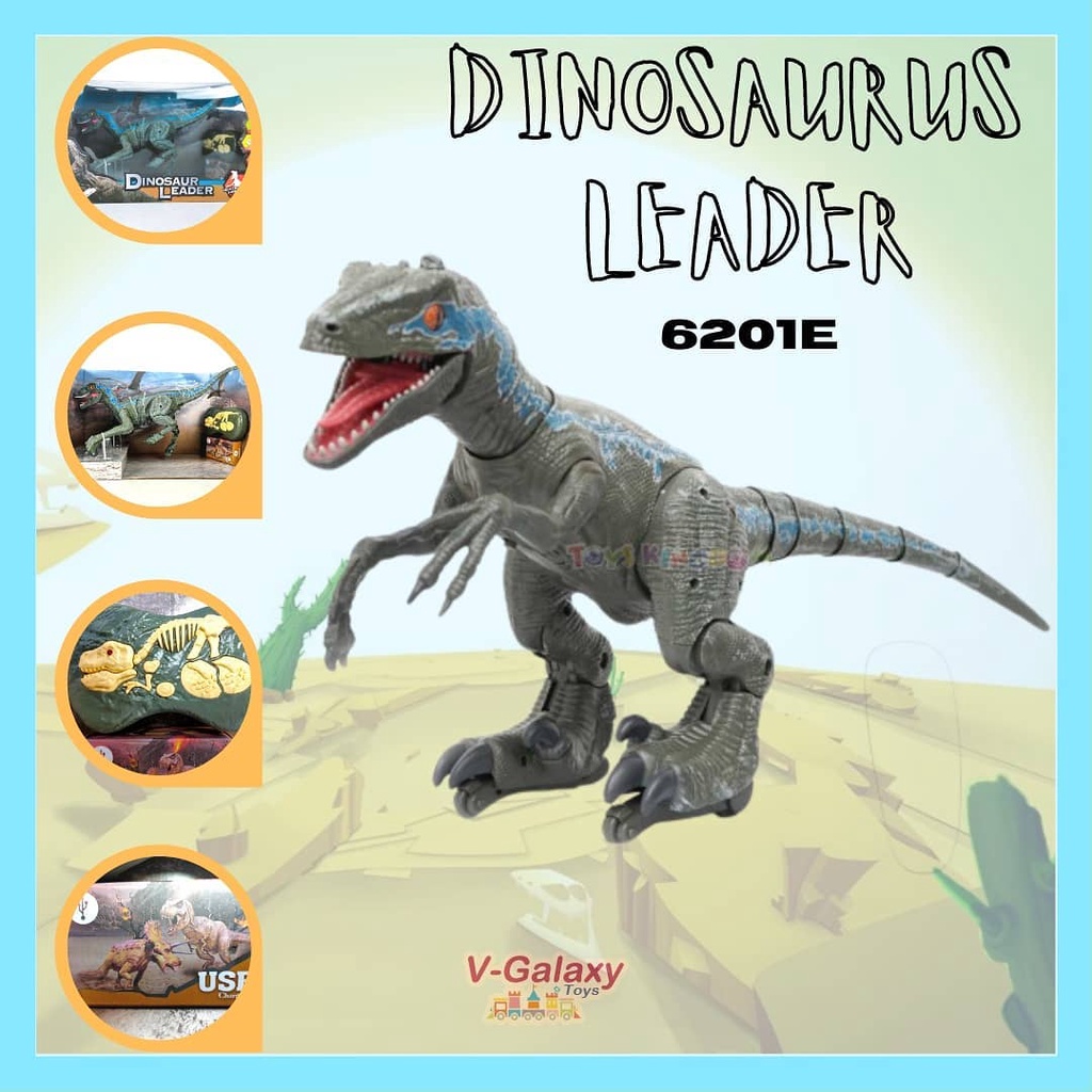 Mainan Anak RC remot control Dinosaurus Leader robot dino trex
