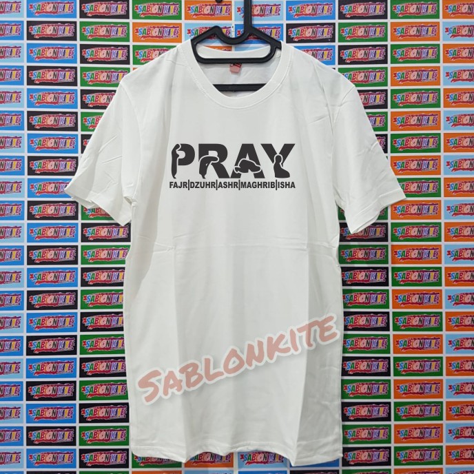 MURAH!!! KAOS SABLON PRAY DOA PUASA BAHAN KAOS COMBED 30S KUALITAS DISTRO