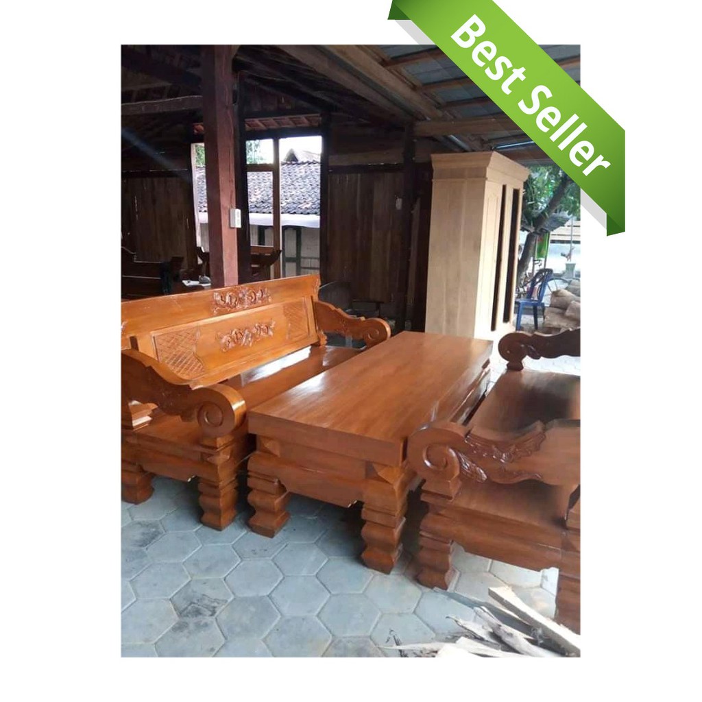 jual kursi tamu kayu jati model antik kuno murah | shopee indonesia