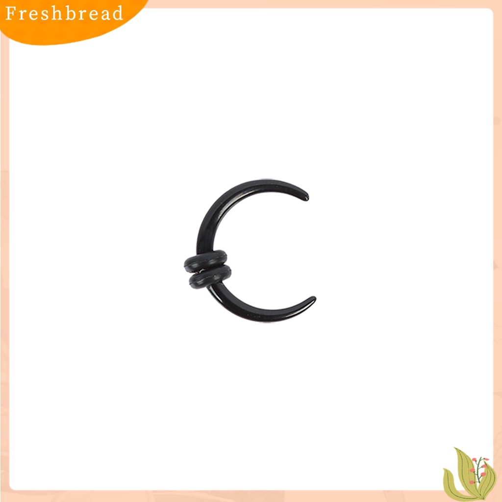 [Fresh] 1Pc Anting Piercing Tindik Telinga Desain Bulan Sabit Bahan Akrilik untuk Wanita