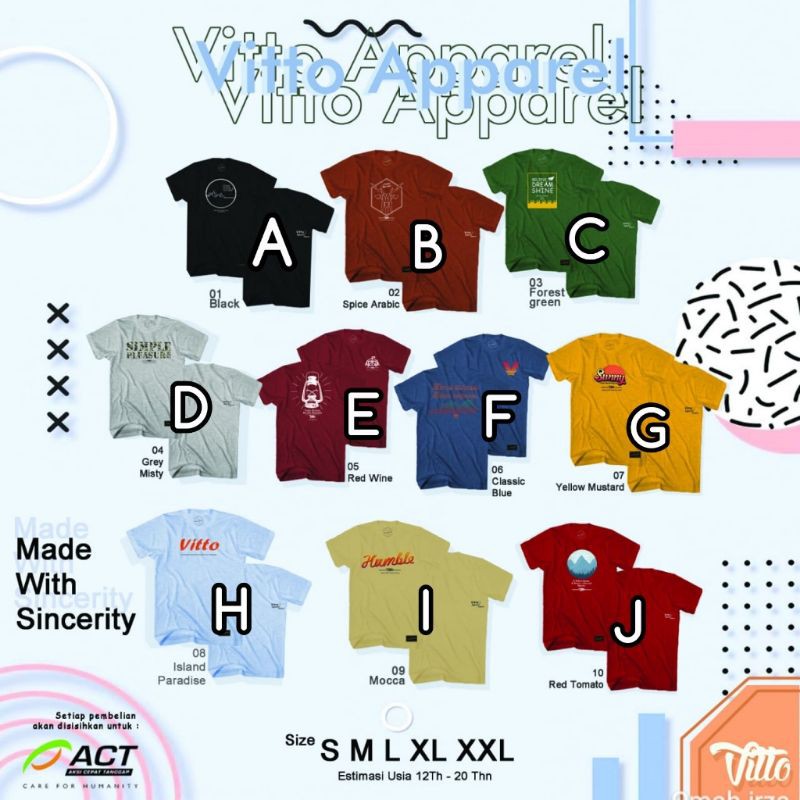 Kaos Anak Laki Perempuan / Atasan Kaos Anak Vitto Teenager usia 10-20Th