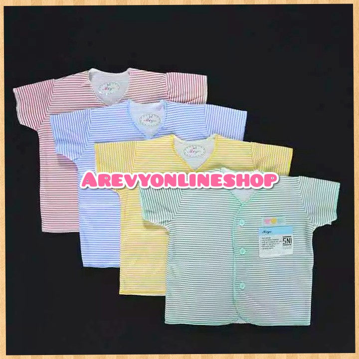 Baju Bayi Miyo 1 Pcs Lengan Pendek Motif Salur Newborn (0-6 Bulan)
