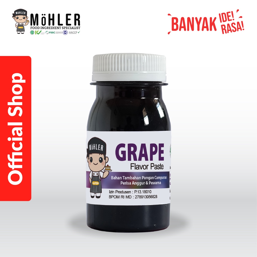 MOHLER Pasta perisa pewarna ANGGUR / GRAPE (KLIK KOMBO HEMAT UNTUK BELI 1 GRATIS 1)