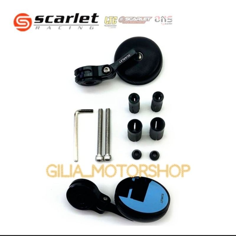 spion Jalu bulat Scarlet 2186 BAR END spion Jalu bulat ORIGINAL Scarlett Universal kaca biru full CNC