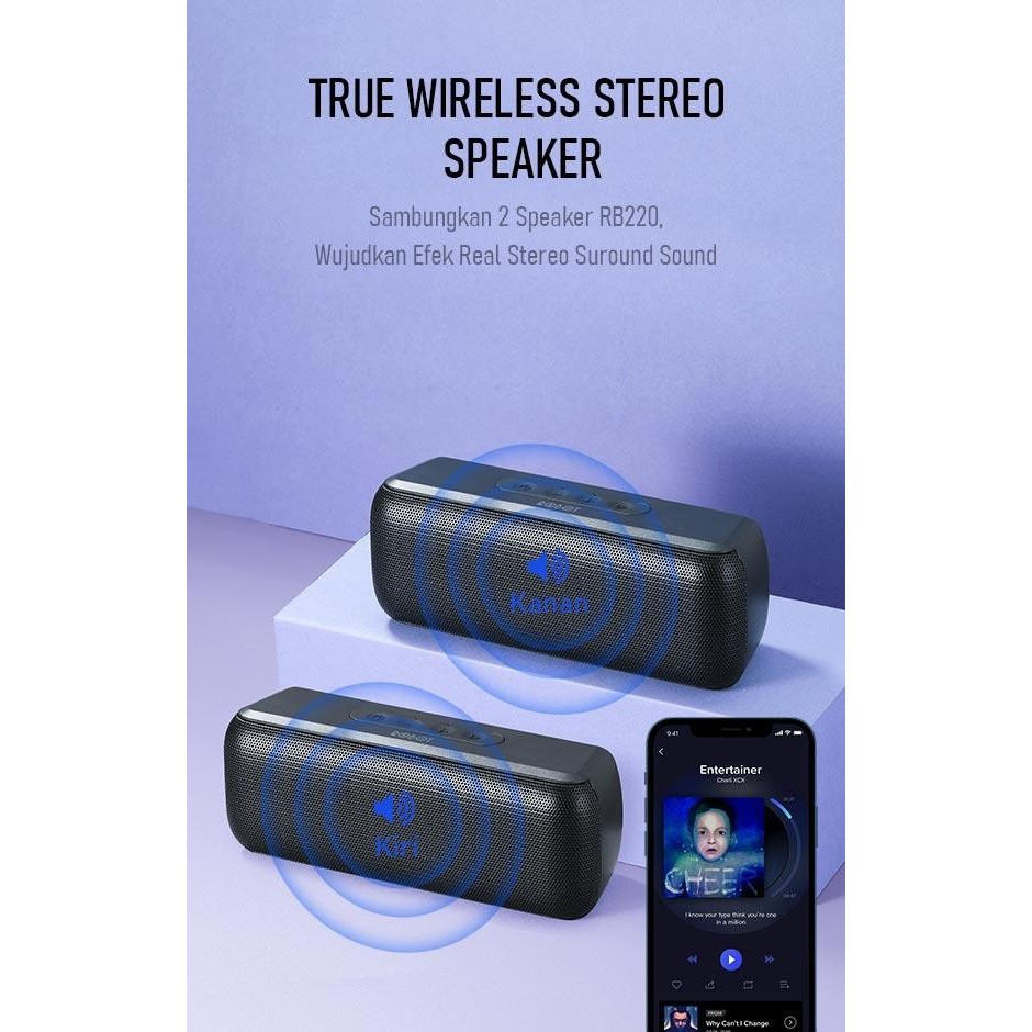 NA - Speaker Bluetooth Portable TWS 5.0 Bass Powerful 5W 1200mah rb 220