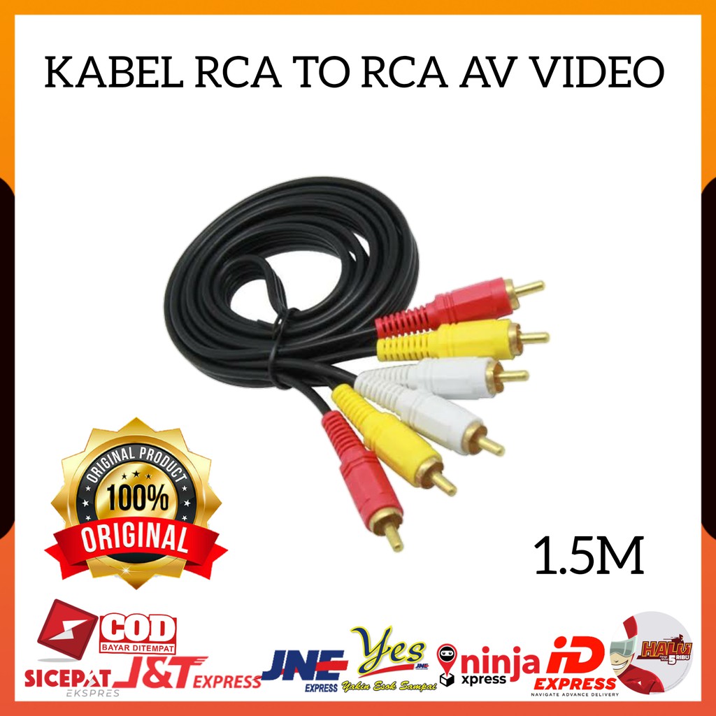 KABEL RCA TO RCA SERBAGUNA JACK / KABEL AV AUDIO KE VIDEO TV / AUDIO 3-3 HIGH QUALITY 1.5M 1.5 METER