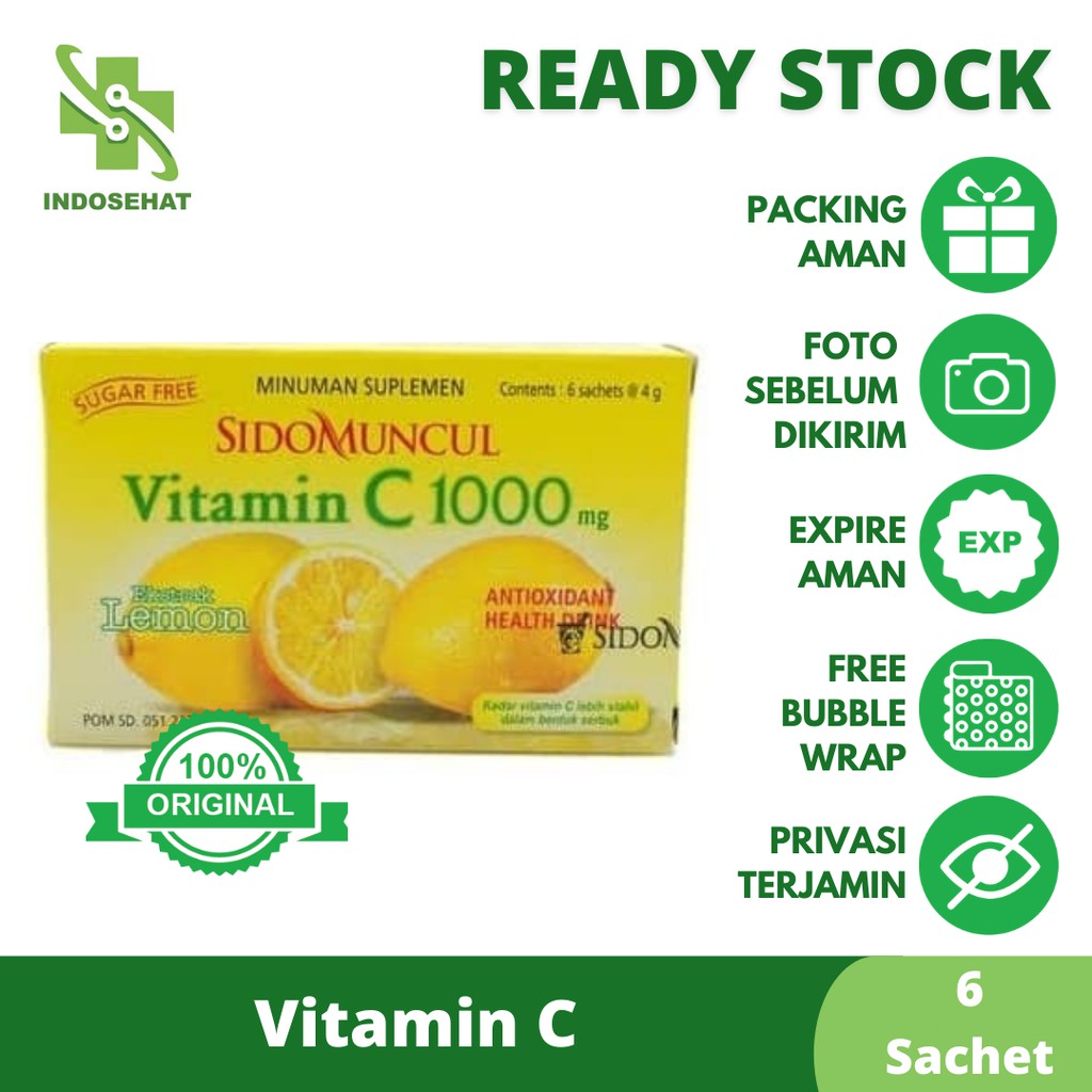 Beli Sidomuncul Vitamin C 1000 Lemon Per Box Isi 6 Sachet Seetracker Indonesia