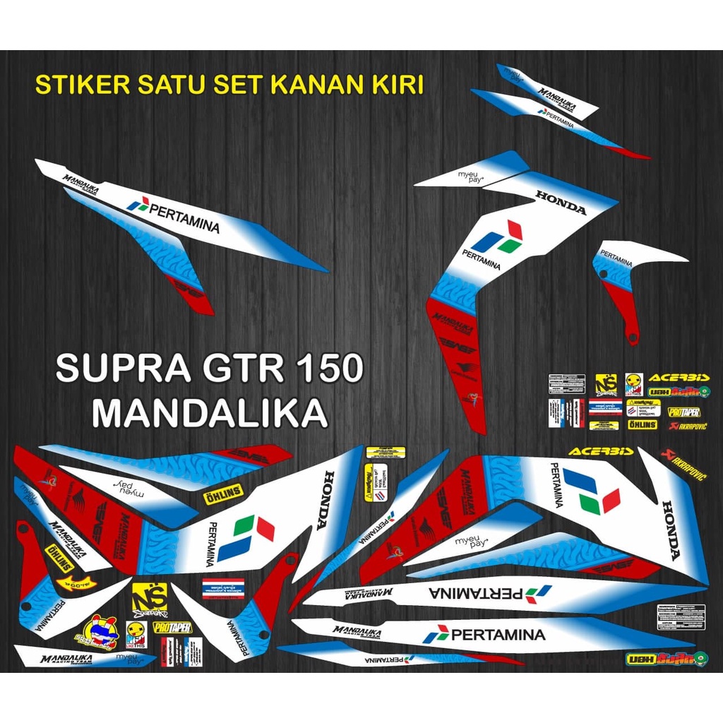 STIKER STRIPING MOTOR SUPRA 150 GTR GRAFIS MANDALIKA