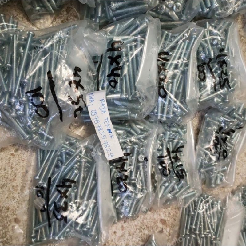 baut obeng plus jp m4 kunci 6/ baut kepala obeng 4mm/ baut jp 4mm baut obeng / baut obeng plus 4mm x