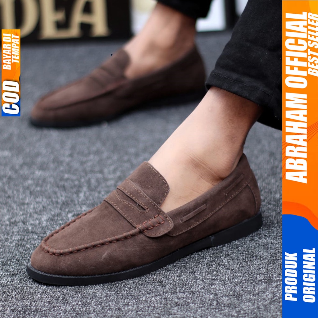 Sepatu Formal Kerja Casual Pantofel Hitam Pria Abraham Domin