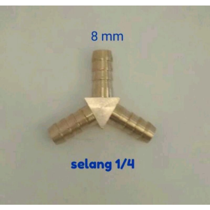 cabang tiga cabang Y ukuran 8mili selang kompresor