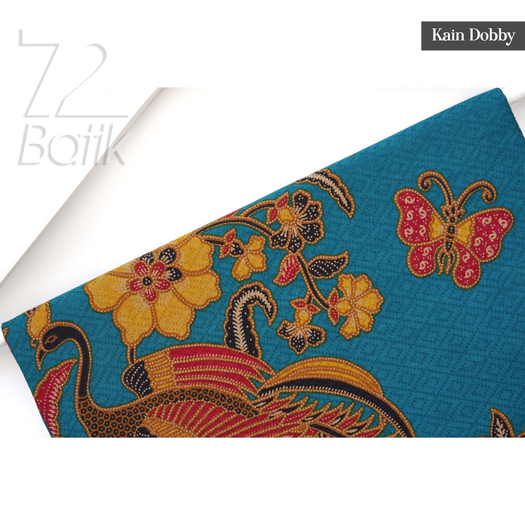 KAIN BATIK PREMIUM Bahan Dobby Dobi Dobbi Dolbi Motif Burung Kupu Warna Biru Kuning 726827 Cap 72 Jarik Jarit Samping Kebat Panjang Batik Dobby Modern Premium Bahan Seragam Batik Pernikahan Kantor Keluarga Murah Kamen Jadi Batik Bali Lembaran