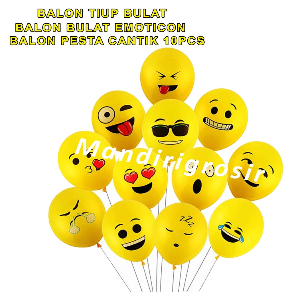 Balon Tiup Bulat - Balon Latex * Balon Bermotif - 1 pack 10pcs