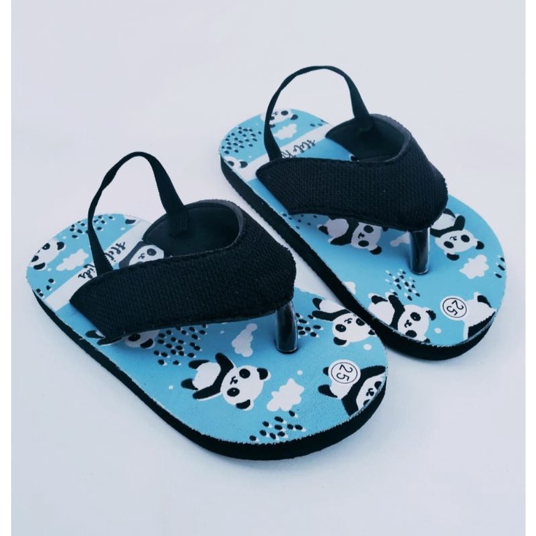 Sandal Jepit Anak &quot; Hello Panda &quot; Sendal Anak Tali Belakang Terbaru Sandal Anak 1 tahun