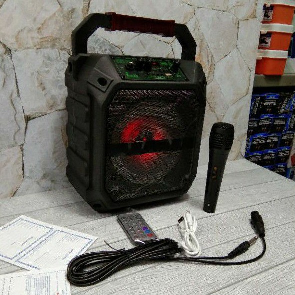 Speaker Wireless Bluetooth karaoke Fleco F-2208 6'5 Inch Bonus Mic+Remote