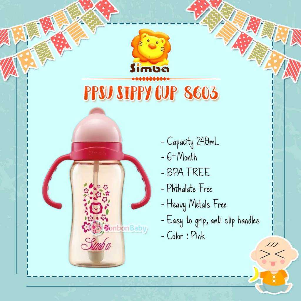 Simba Bottle PPSU Sippy Cup 240ml P8601 / 8602 / 8603