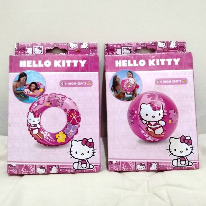Intex Bola dan Ban Renang Hello Kitty