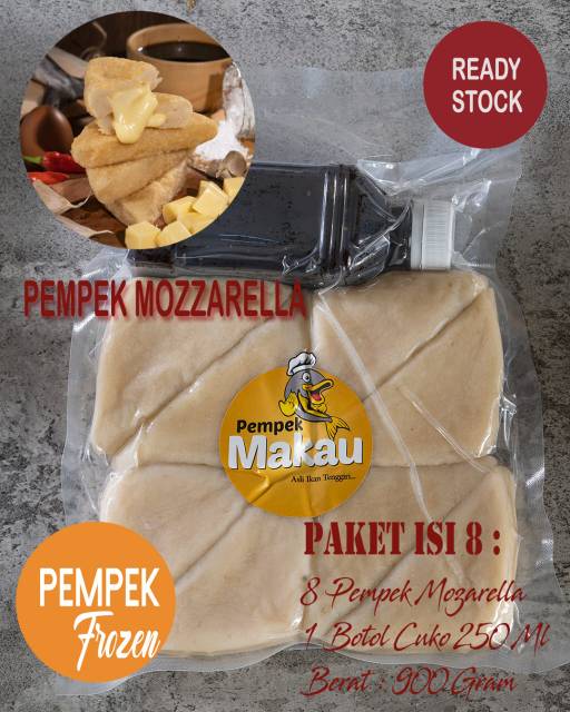 

Pempek Keju Mozzarella (Paket frozen isi 8) Free Cuko khas Palembang