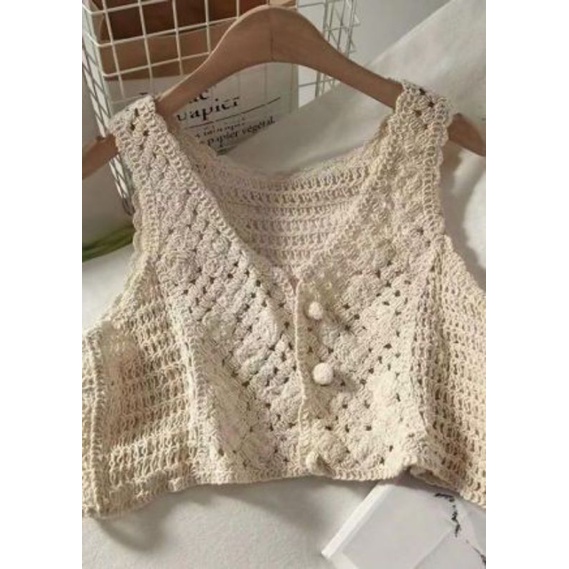 ROMPI RAJUT ANYAM / ROMPI RAJUT WANITA / KNIT VEST/VEST KOREAN TOP