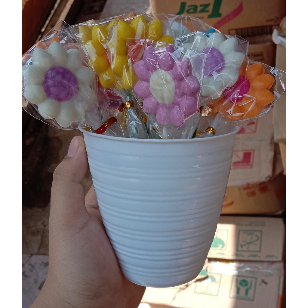 permen lolipop bentuk bunga per pcs