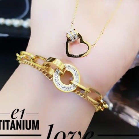 Titanium gelang dan kalung 2422l