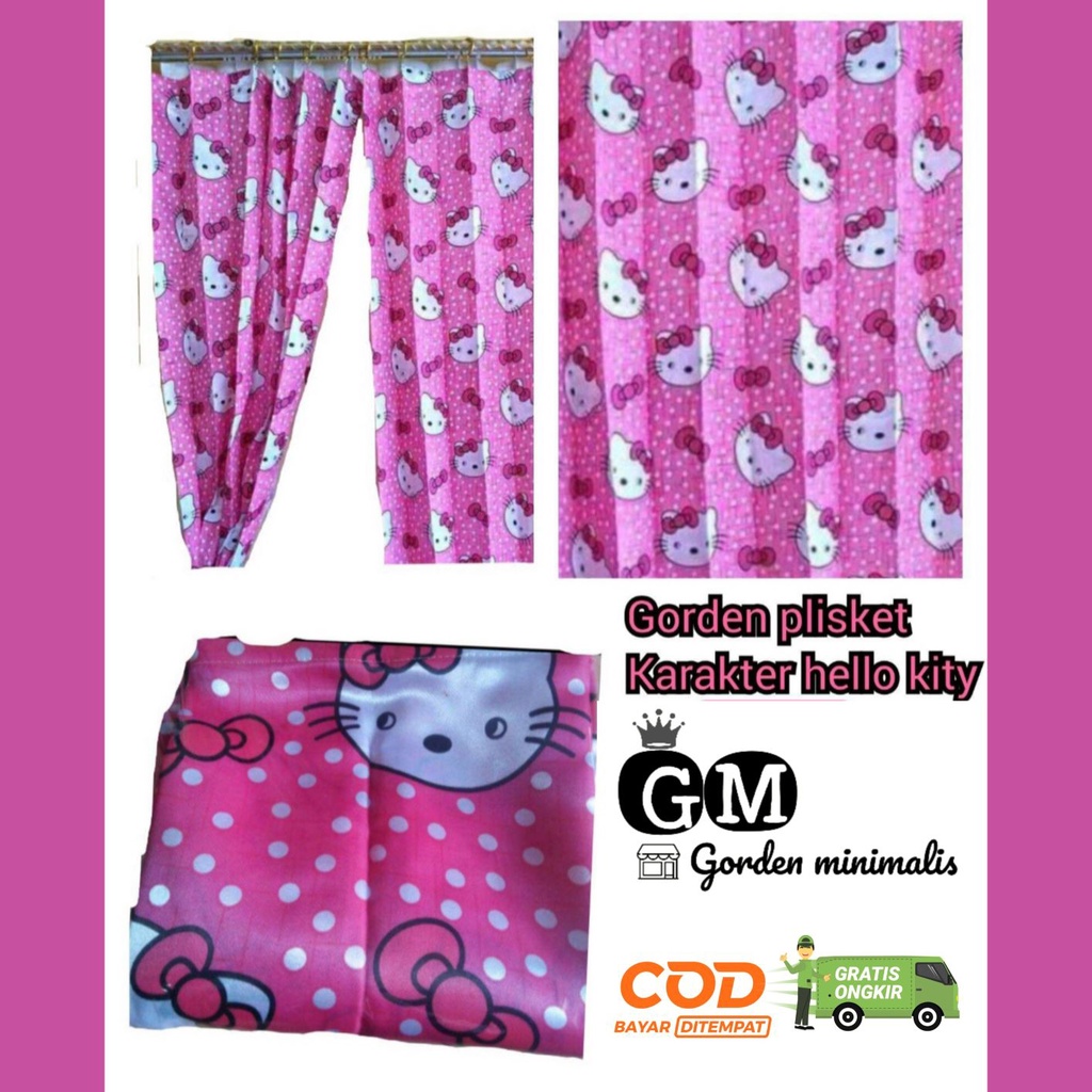 GORDEN HELLO KITTY PINK GORDEN MURAH GORDEN MODEL BIASA GORDEN UNTUK JENDELA DAN PINTU