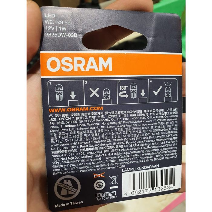 lampu bohlam kota senja led putih t10 osram mobil motor