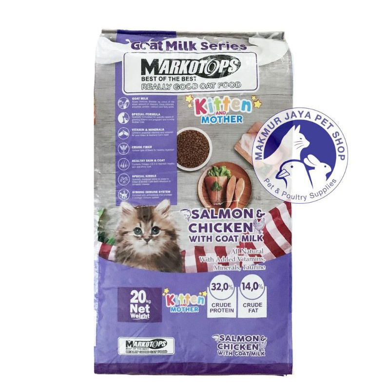 Grab gojek markotops mother and kitten 20kg salmon chiken