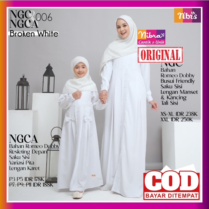 Gamis Couple Ibu Dan Anak Perempuan Hitam Putih NGC 06 006 Baju Gamis Dress Dres Couple Cople Ibu Da