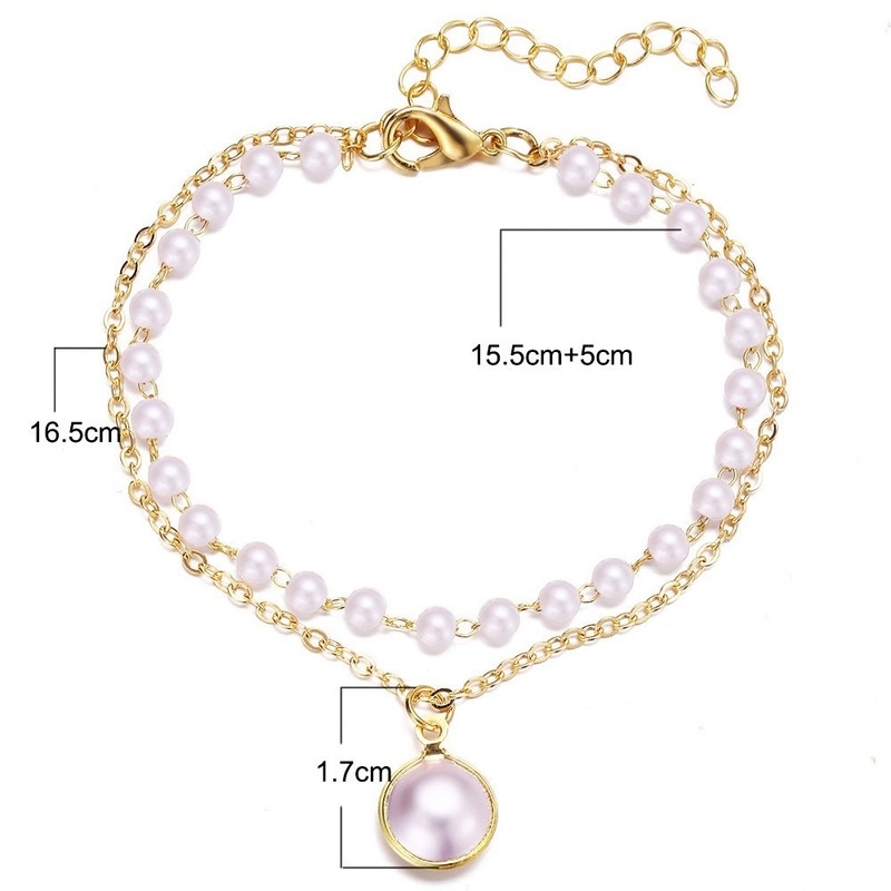 Personality light luxury design sense niche sense simple pearl double-layer bracelet