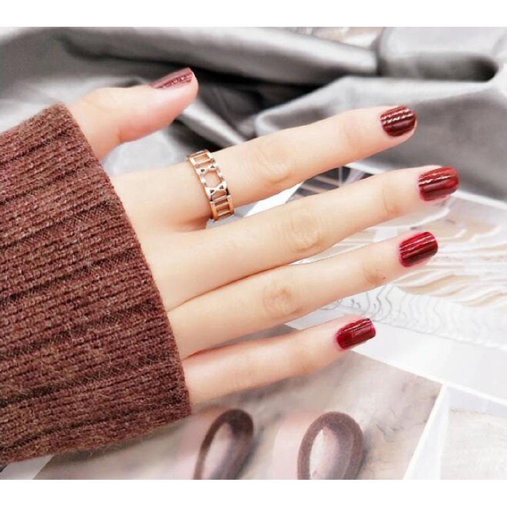 Cincin Pasangan Gaya Sederhana Korea Angka Romawi Pesona Mawar Emas Perak Baja Titanium Pria Wanita Fashion Perhiasan Couple Rings