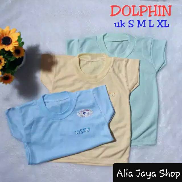 6 PCS - KAOS OBLONG BAYI TANGAN PENDEK - DOLPHIN