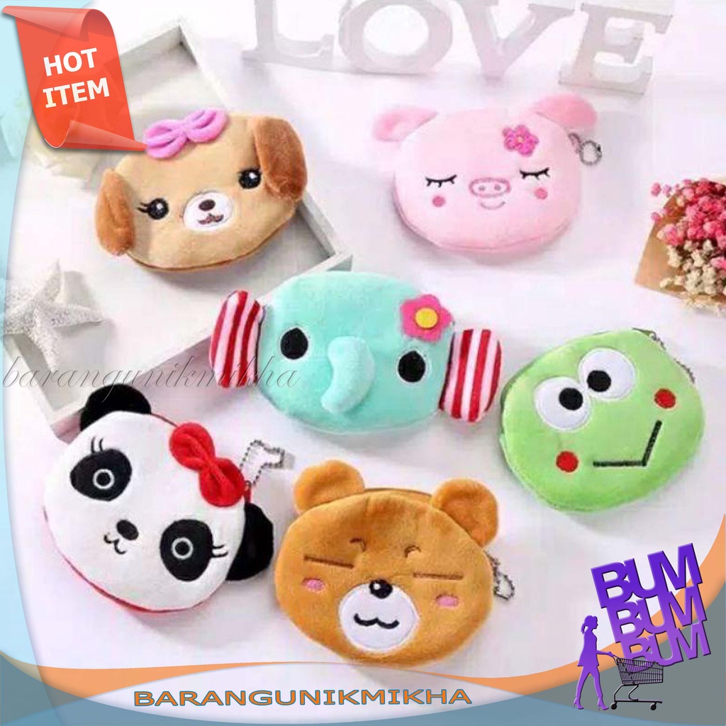 Dompet Karakter Koin / Gantungan Tas Boneka / Dompet Kartun Beludru/ Dompet Wanita / Souvenir