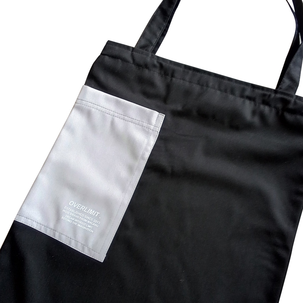 OVERLIMIT COMBINE BLACK TOTEBAG | TAS | TOTE BAG | RESLETING | ZIPPER BAG