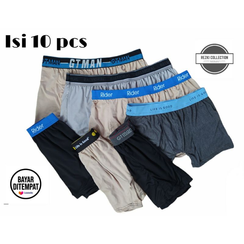 celana dalam boxer pria isi 10 pcs