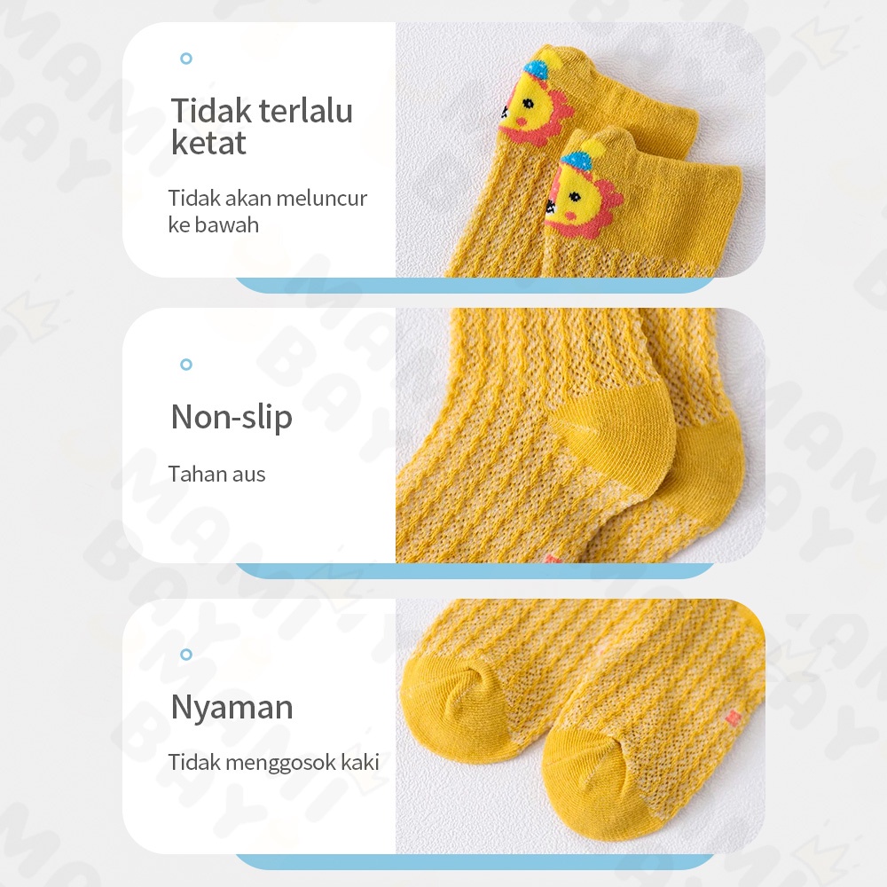 OKEYI Kaos kaki bayi panjang anti slip kaos kaki anak motif satwa