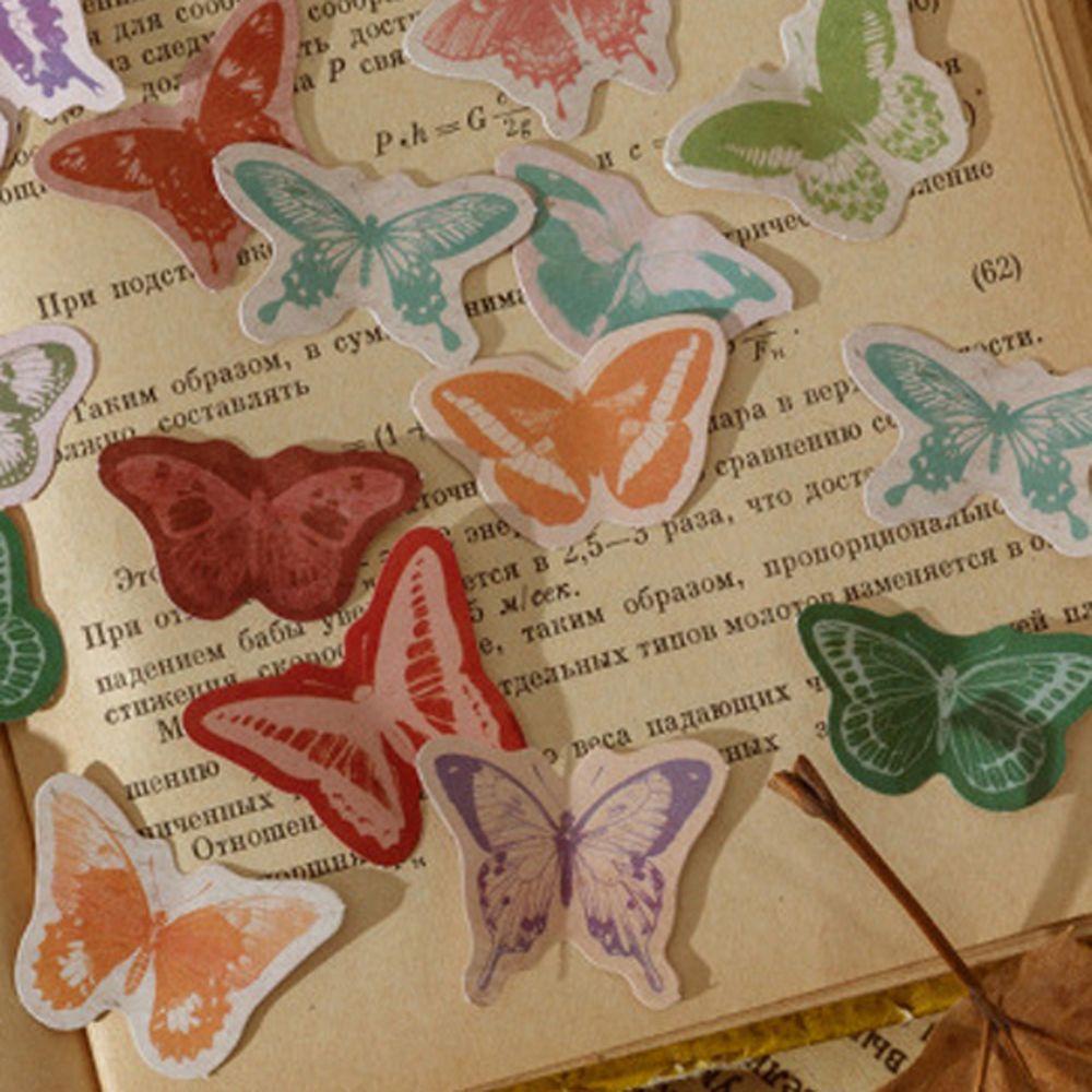 Agustina Butterfly Stationery Sticker Hadiah Korea Scrapbooking Seal Stiker Jurnal Perlengkapan Sekolah