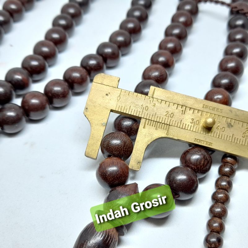 TASBIH JUMBO KAYU GALIH ASEM 12MM 99BUTIR NATURAL