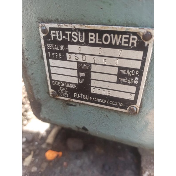 Root Blower Futsu 6 Inch + Motor 30HP Complet Set - Rekondisi Garansi 3Bulan
