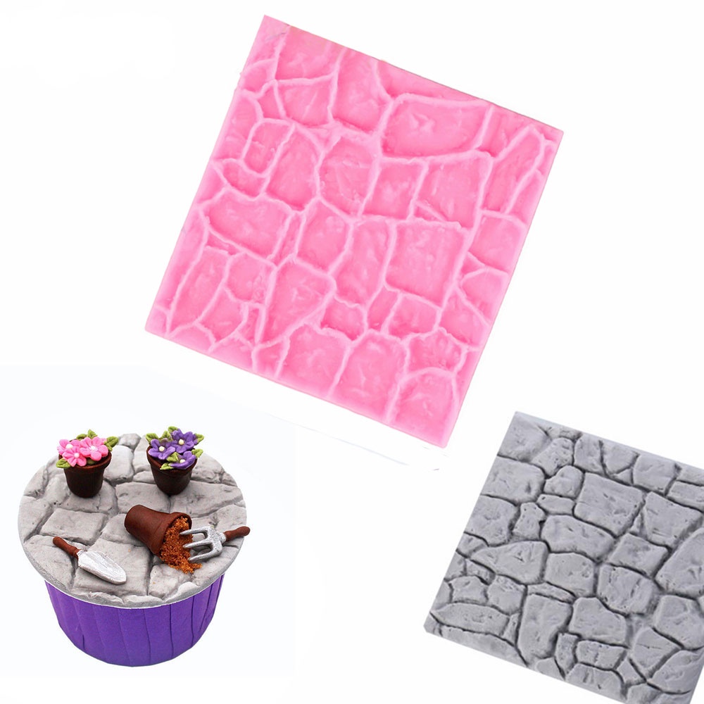 POPULAR DIY 3D Castle Farm Chocolate Baking Sugar Craft Rock Stone Fondant New Bakeware Cake Mold Kitchen Wall Silicone Mould