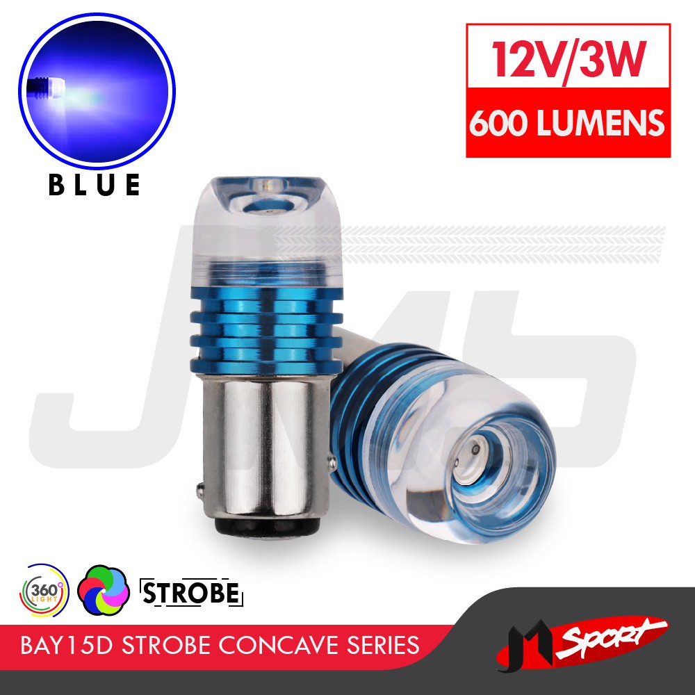 Lampu LED Mobil / Motor S25 1157 / s BAY15D 3W COB Concave lens - Blue