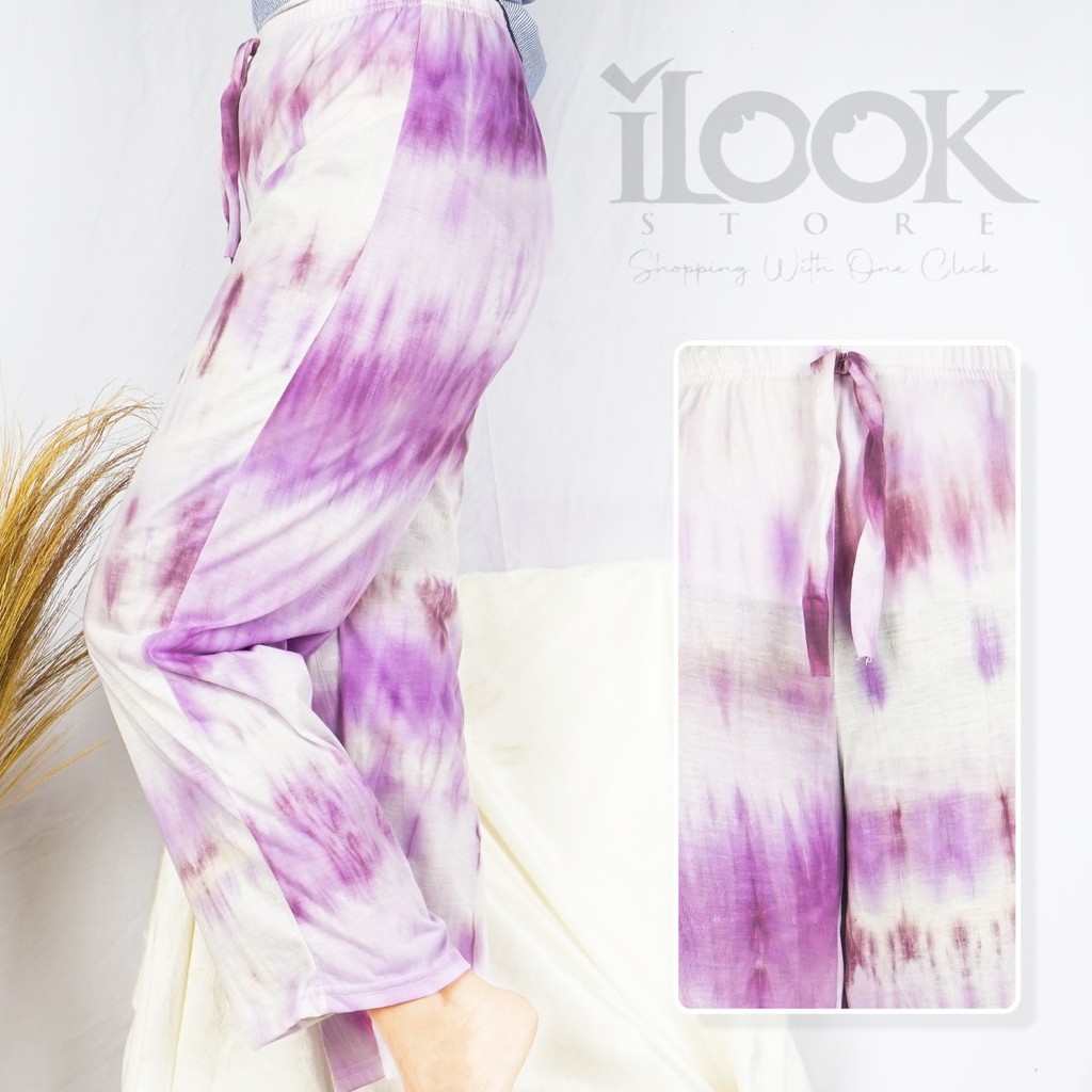 ilook | Kulot Tie Dye | Celana Kulot Tie Dye - Smoke