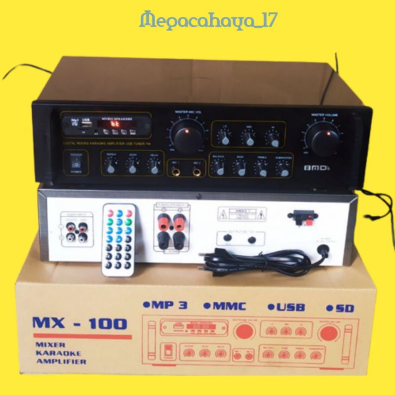 Power Amplifier With Subwoofer Bluetooth Karaoke / Ampli Stereo Karaoke Sound System Sd Card Fm Radio